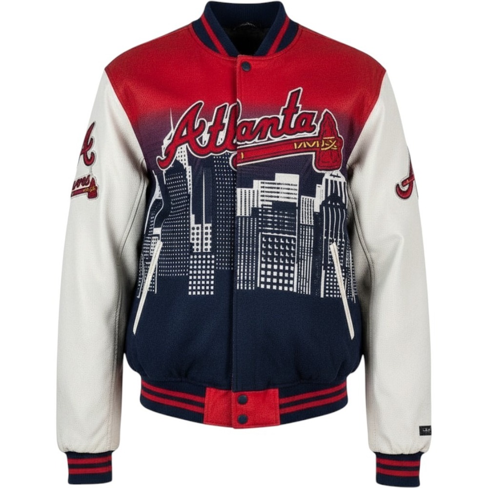 Pro Standard Atlanta Braves 1995 World Series Varsity Jacket Mens 2XL Red Navy